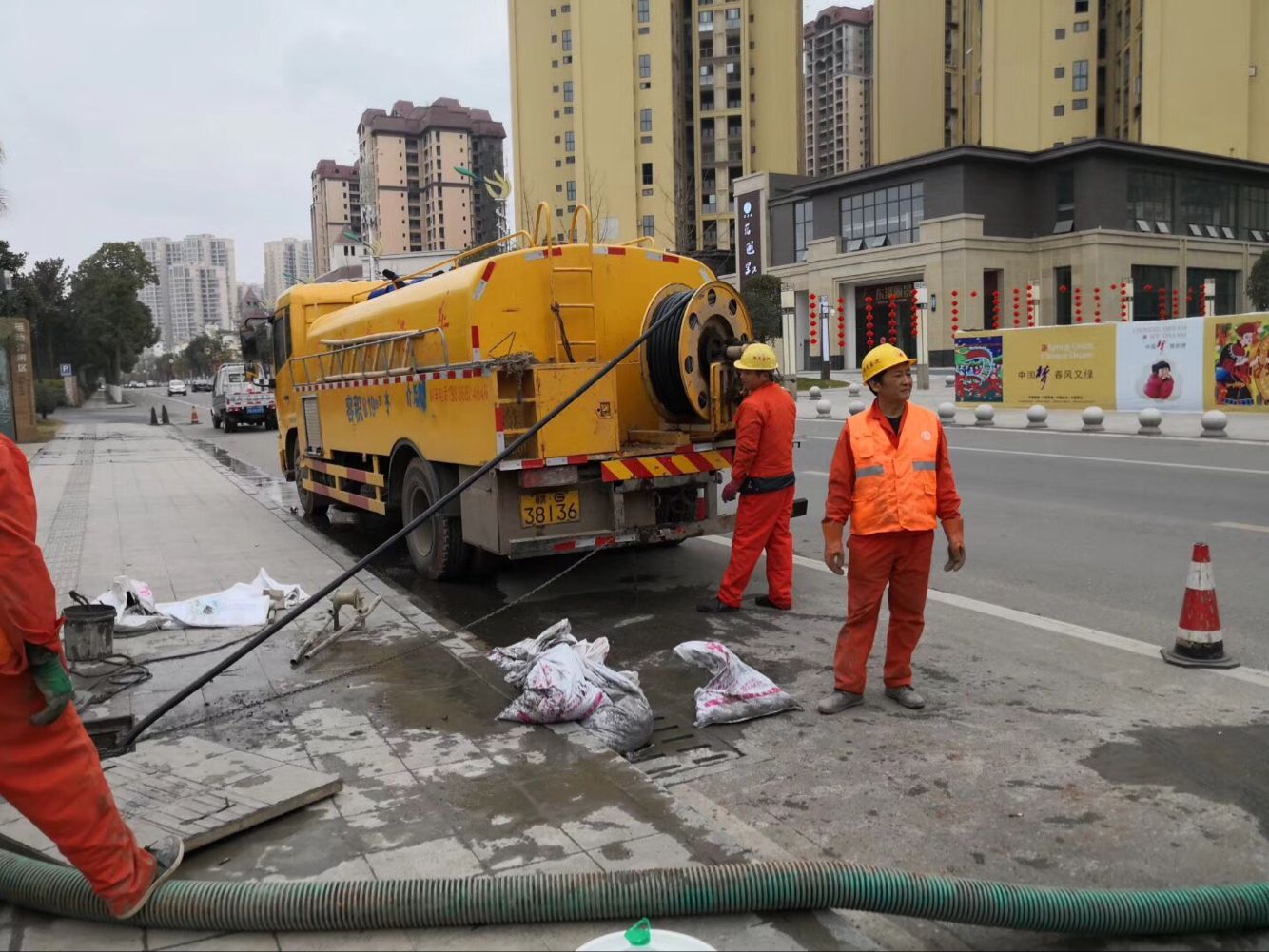麻山排污管道清淤-管道清洗